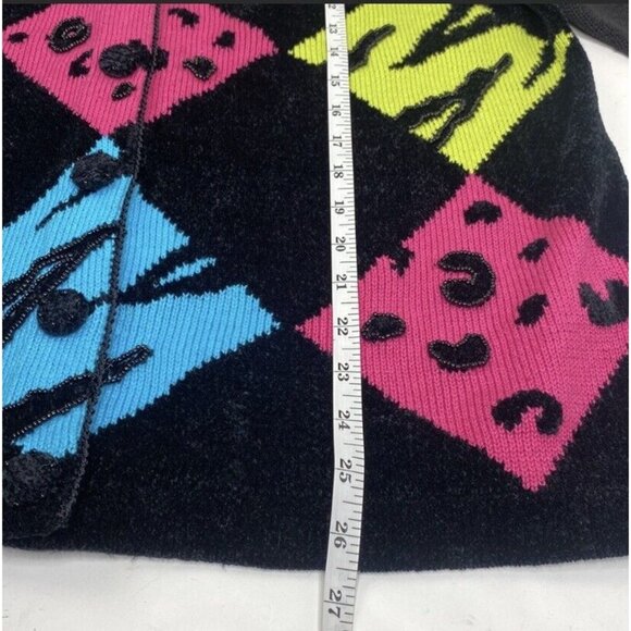 Jack B. Quick Womens 1X Sweater With Faux Fur Collar & Colorful Animal Print NWT - Picture 10 of 12